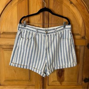 NWOT - American Eagle - Size 14 - Blue and White Striped “Mom” Shorts